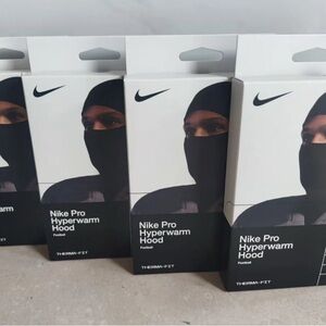 Nike Pro Hyperwarm Hood Balaclava Black One Size Dri-Fit Thermal Face Mask